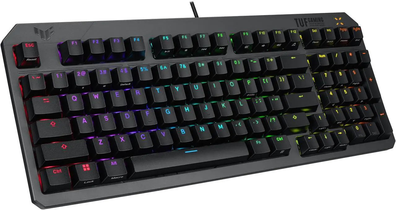Alt view image 6 of 8 - ASUS TUF Gaming K3 Gen II keyboard - compact 97-key layout, optical-mechanical RGB switches, detachable top plate, and Aura Sync
