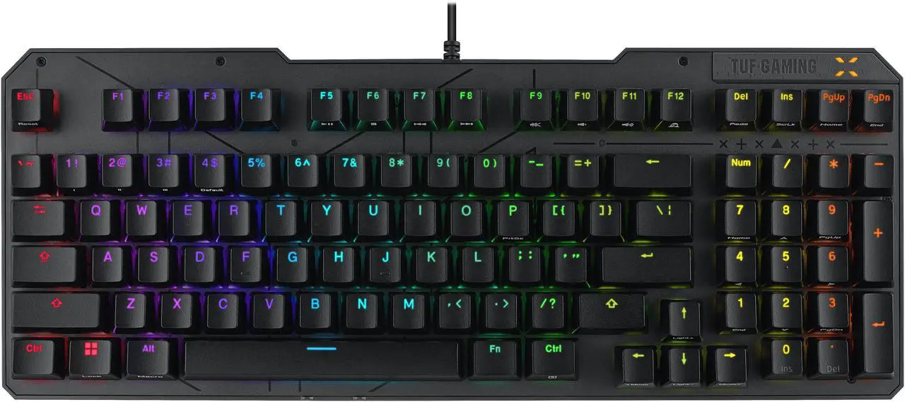 Alt view image 7 of 8 - ASUS TUF Gaming K3 Gen II keyboard - compact 97-key layout, optical-mechanical RGB switches, detachable top plate, and Aura Sync