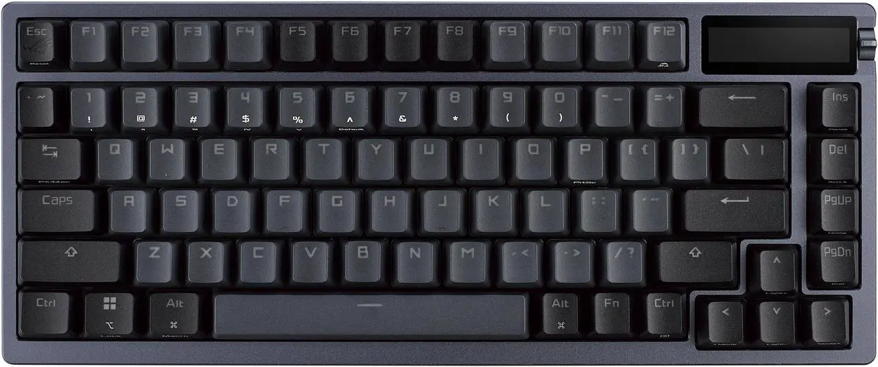Alt view image 6 of 8 - ASUS ROG Azoth 75 Wireless DIY Custom Gaming Keyboard - OLED display, Hot-Swappable Pre-lubed ROG NX Storm Switches & Keyboard Stabilizers, PBT Keycaps, RGB