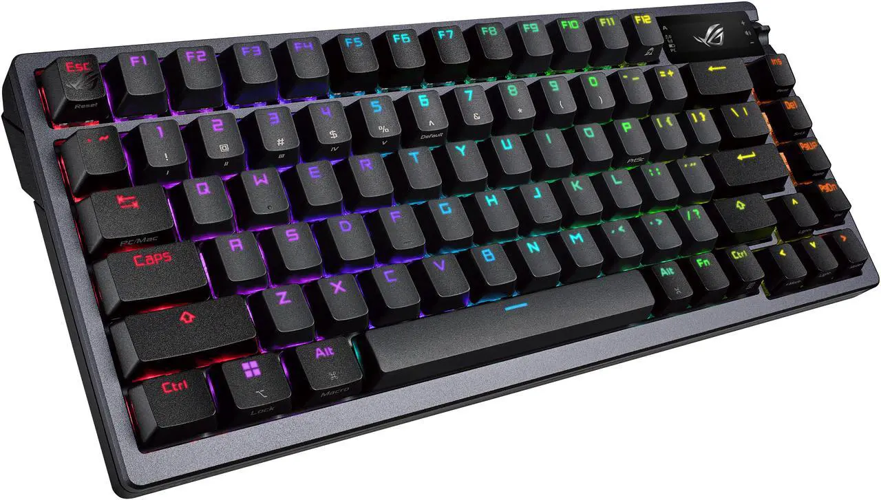 Alt view image 2 of 8 - ASUS ROG Azoth 75 Wireless DIY Custom Gaming Keyboard - OLED display, Hot-Swappable Pre-lubed ROG NX Storm Switches & Keyboard Stabilizers, PBT Keycaps, RGB