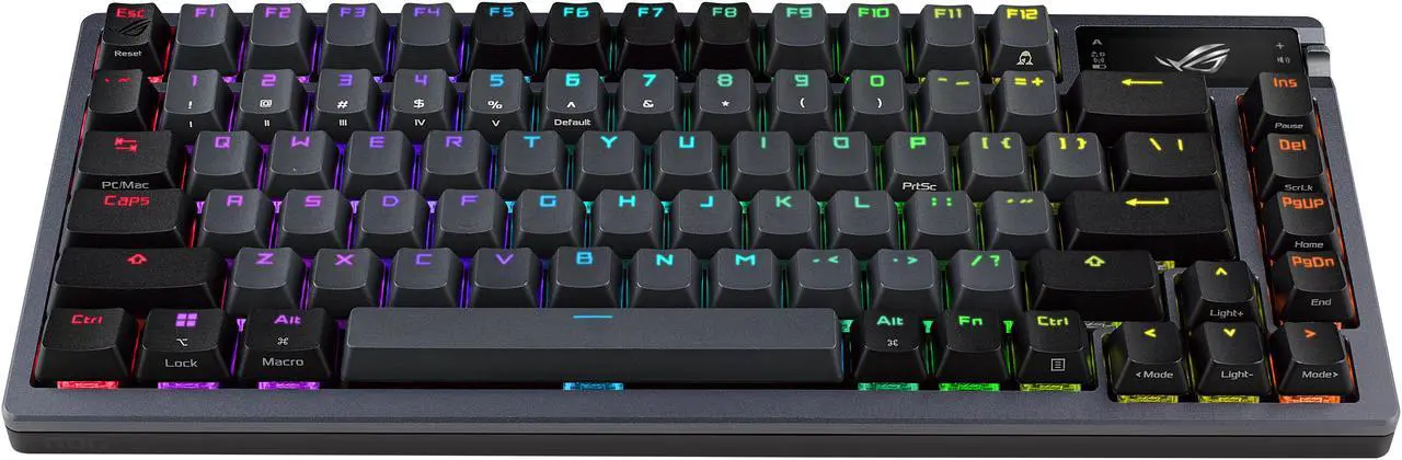Alt view image 4 of 8 - ASUS ROG Azoth 75 Wireless DIY Custom Gaming Keyboard - OLED display, Hot-Swappable Pre-lubed ROG NX Storm Switches & Keyboard Stabilizers, PBT Keycaps, RGB