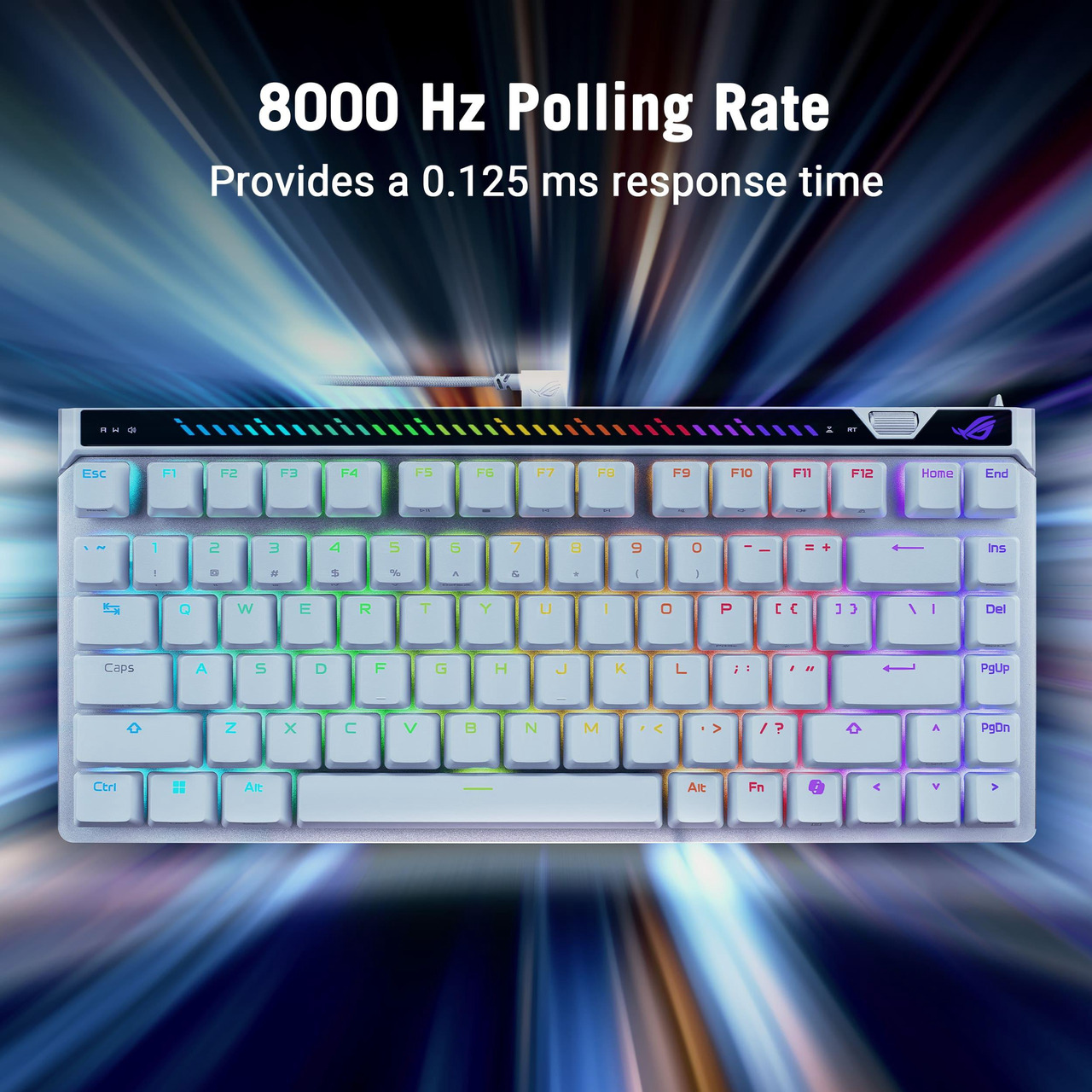 Open Box: ASUS ROG Falchion Ace 75 HE Wired Analog/Hall Effect Gaming Keyboard 75% TKL, USB, Hot Swappable HFX V2X Magnetic Switch, Rapid Trigger, 8KHz Polling, PBT Keycap, Carry Case, Web-based Config - White - Newegg.com - Open Box condition - Image 27