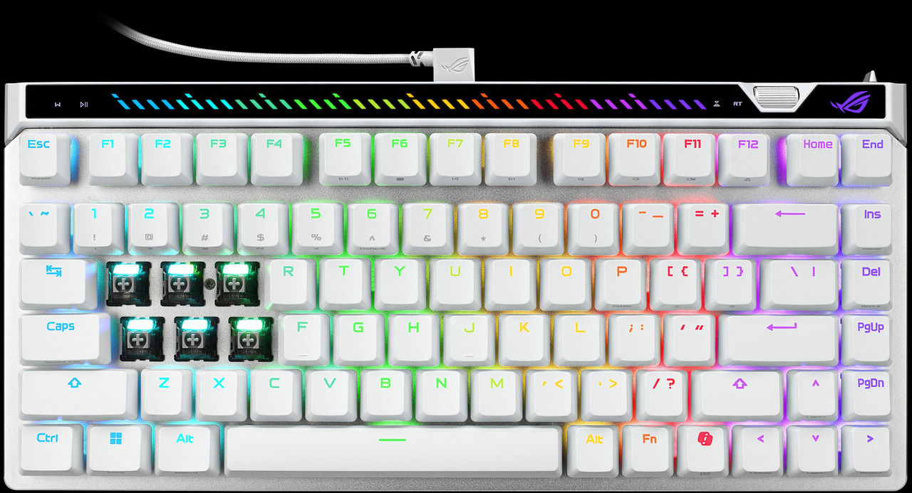 Open Box: ASUS ROG Falchion Ace 75 HE Wired Analog/Hall Effect Gaming Keyboard 75% TKL, USB, Hot Swappable HFX V2X Magnetic Switch, Rapid Trigger, 8KHz Polling, PBT Keycap, Carry Case, Web-based Config - White - Newegg.com - Open Box condition - Image 21