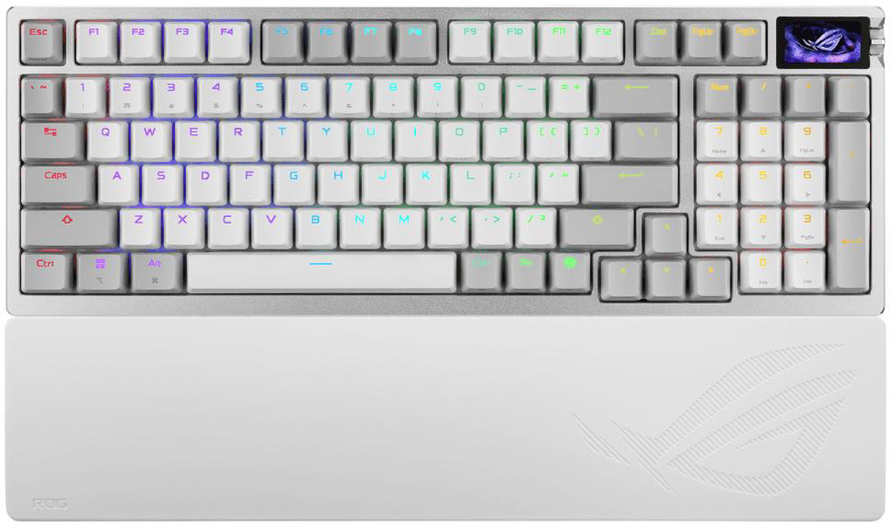 Open Box: ASUS ROG Azoth 96 HE Wireless Hall Effect Gaming Keyboard 96% Full-Size, Tri-Mode, Hot Swappable Magnetic Switch, Rapid Trigger, Speed Tap, 8K Hz Polling, Color OLED Screen, PBT Keycaps, White - Newegg.com - Open Box condition - Image 20