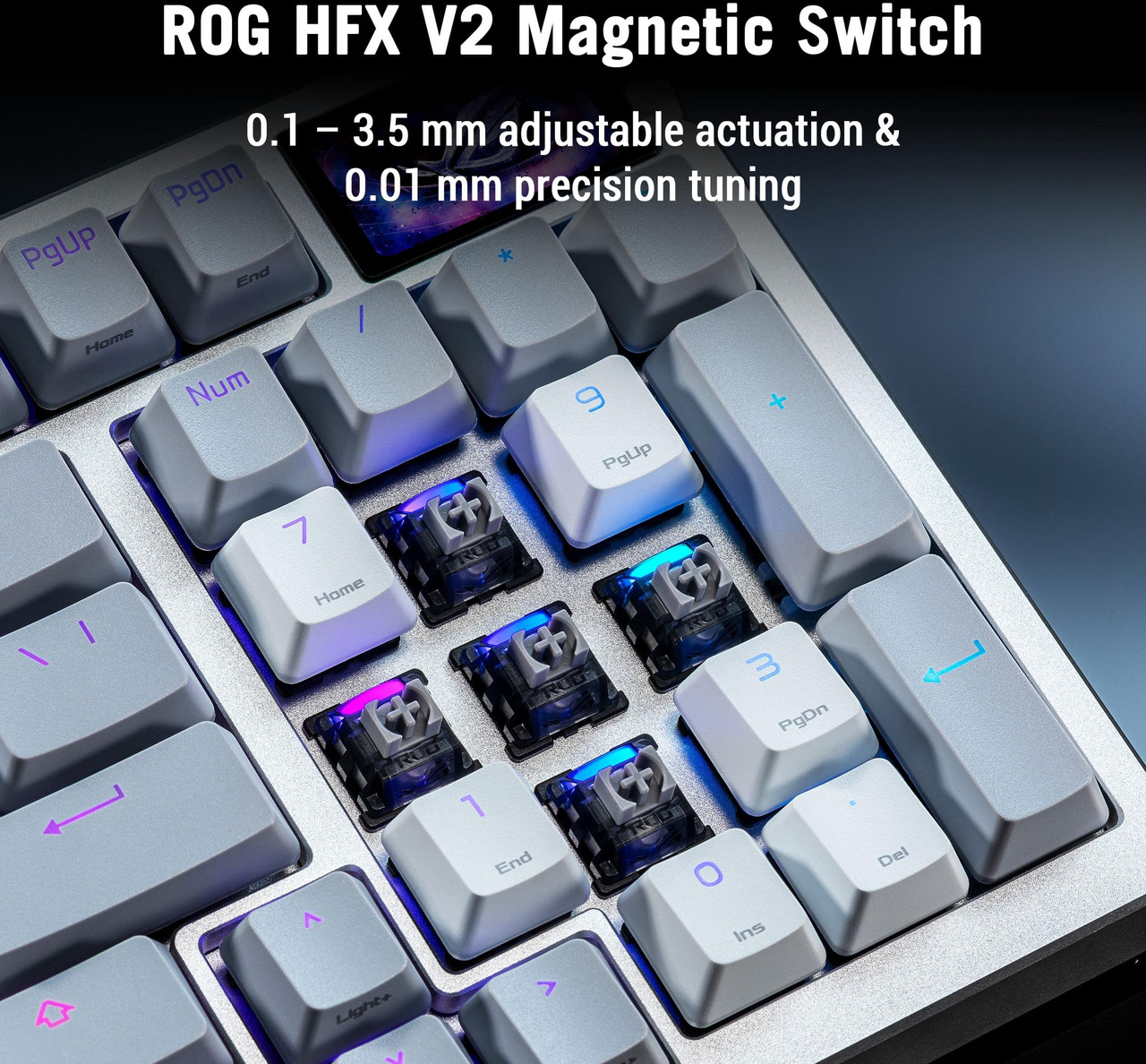 Open Box: ASUS ROG Azoth 96 HE Wireless Hall Effect Gaming Keyboard 96% Full-Size, Tri-Mode, Hot Swappable Magnetic Switch, Rapid Trigger, Speed Tap, 8K Hz Polling, Color OLED Screen, PBT Keycaps, White - Newegg.com - Open Box condition - Image 31