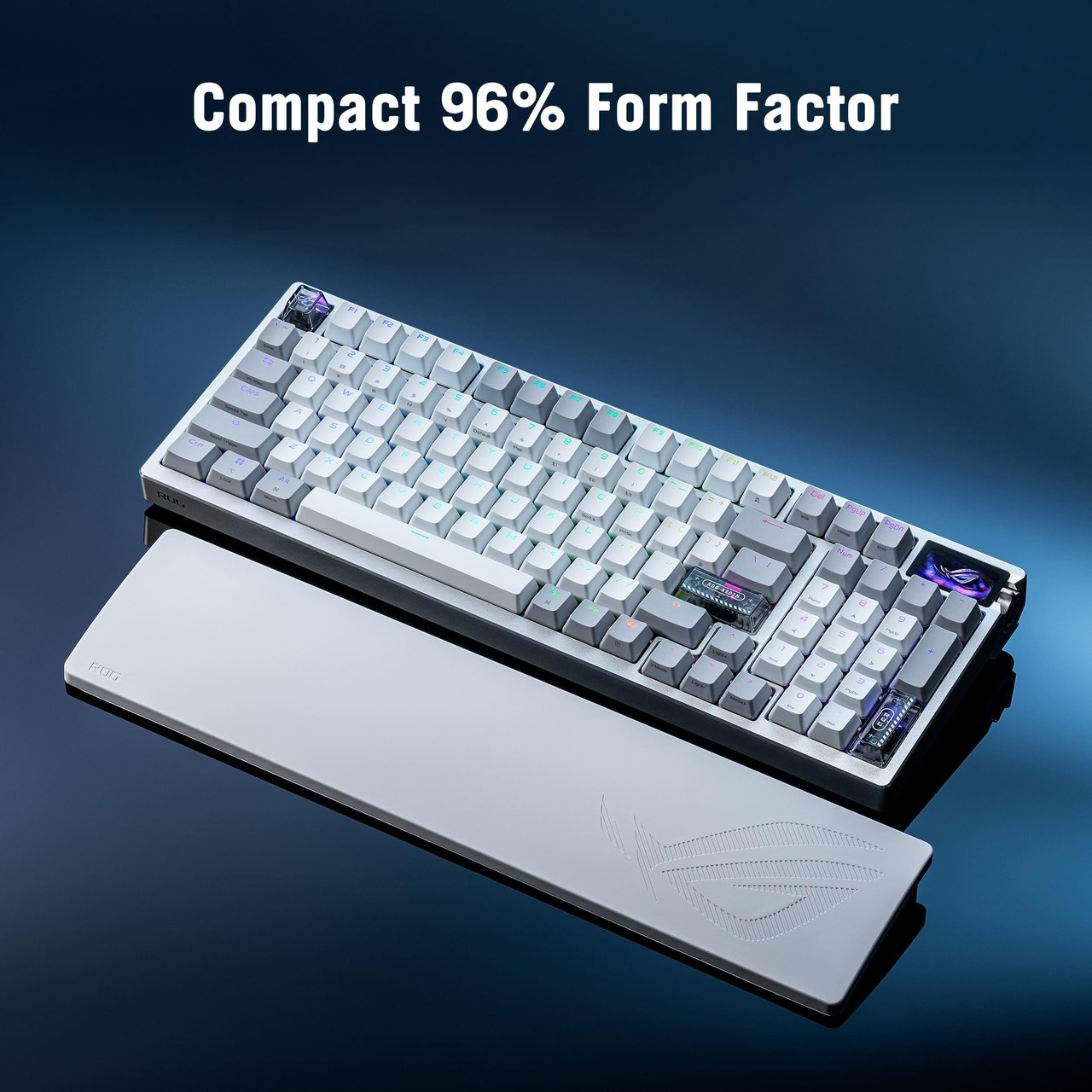 Open Box: ASUS ROG Azoth 96 HE Wireless Hall Effect Gaming Keyboard 96% Full-Size, Tri-Mode, Hot Swappable Magnetic Switch, Rapid Trigger, Speed Tap, 8K Hz Polling, Color OLED Screen, PBT Keycaps, White - Newegg.com - Open Box condition - Image 32