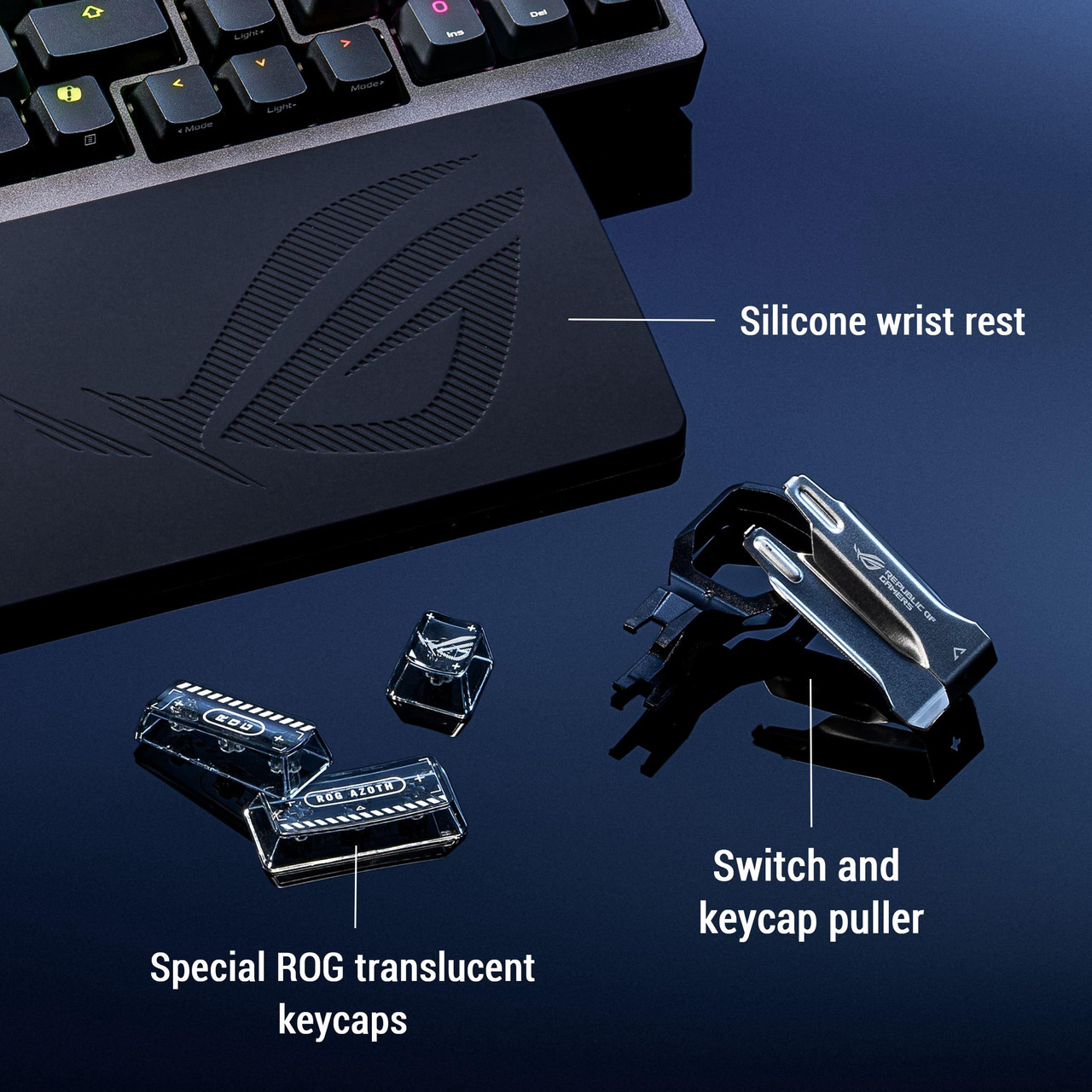 Open Box: ASUS ROG Azoth 96 HE Wireless Hall Effect Gaming Keyboard 96% Full-Size, Tri-Mode, Hot Swappable Magnetic Switch, Rapid Trigger, Speed Tap, 8K Hz Polling, Color OLED Screen, PBT Keycaps, White - Newegg.com - Open Box condition - Image 36