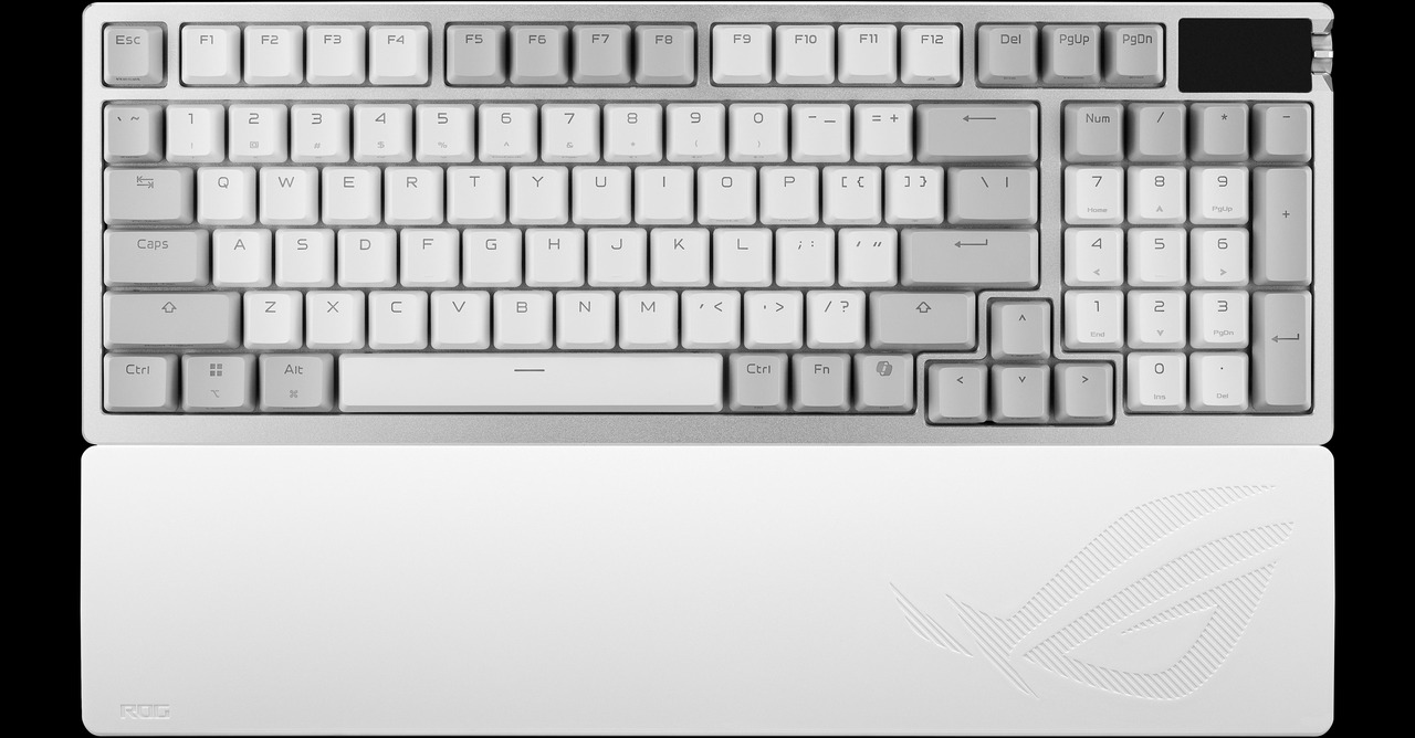 Open Box: ASUS ROG Azoth 96 HE Wireless Hall Effect Gaming Keyboard 96% Full-Size, Tri-Mode, Hot Swappable Magnetic Switch, Rapid Trigger, Speed Tap, 8K Hz Polling, Color OLED Screen, PBT Keycaps, White - Newegg.com - Open Box condition - Image 23
