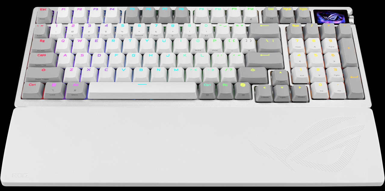 Open Box: ASUS ROG Azoth 96 HE Wireless Hall Effect Gaming Keyboard 96% Full-Size, Tri-Mode, Hot Swappable Magnetic Switch, Rapid Trigger, Speed Tap, 8K Hz Polling, Color OLED Screen, PBT Keycaps, White - Newegg.com - Open Box condition - Image 29