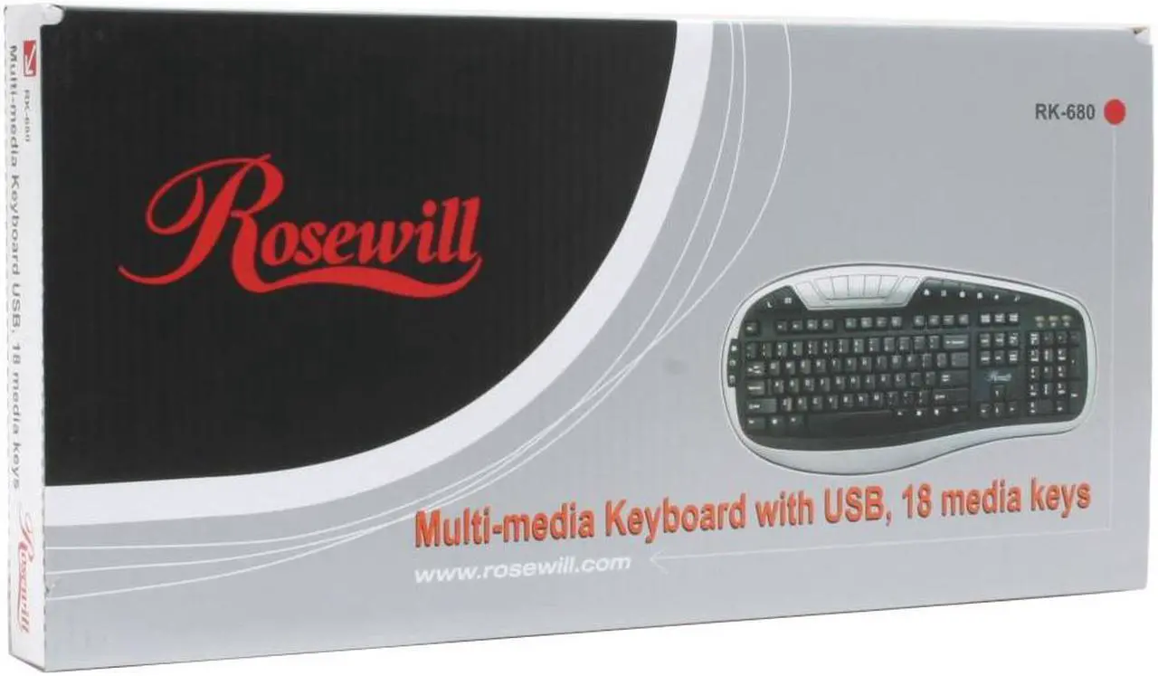 Alt view image 5 of 5 - Rosewill RK-680 Silver/Black 104 Normal Keys 18 Function Keys USB Wired Standard Keyboard