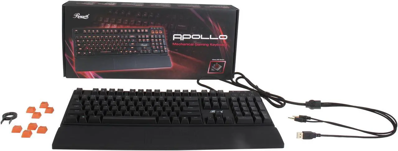 Alt view image 4 of 4 - Rosewill Apollo - RK-9100xRBR - Mechanical Keyboard with Red Backlit