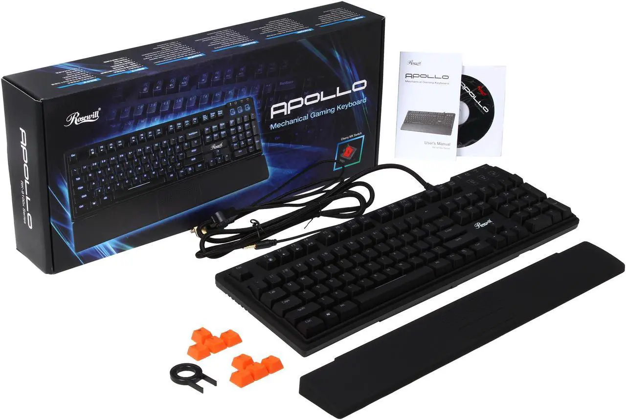 Alt view image 6 of 5 - Rosewill Apollo RK-9100xBRE - Blue Backlit Mechanical Keyboard