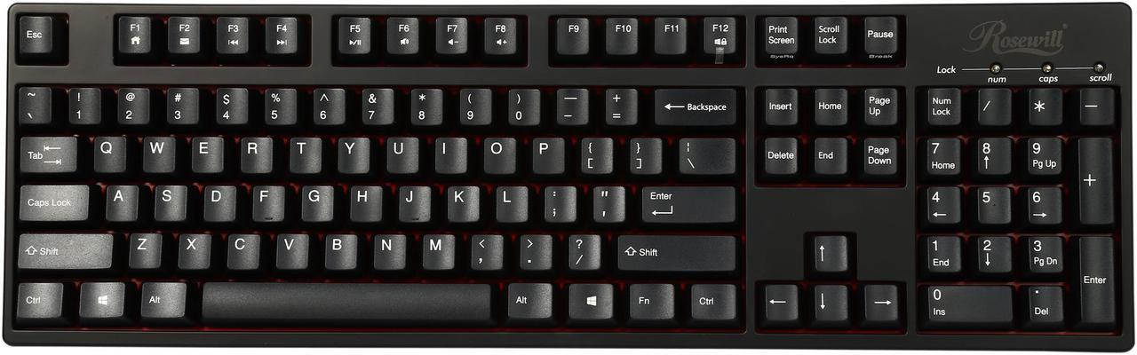 Alt view image 3 of 5 - Rosewill Mechanical Keyboard with Cherry MX Red Switches - Retail - RK-9000V2 RE