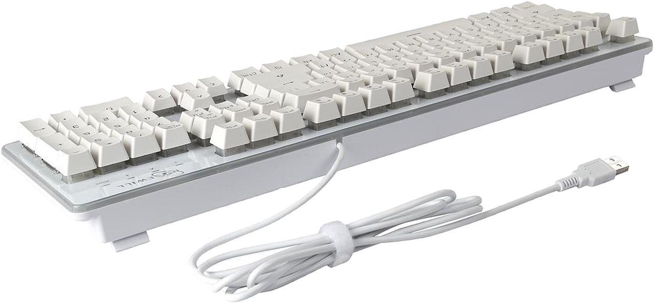Alt view image 6 of 7 - Rosewill NEON K51W Wired Mechanical Gaming Keyboard, Hybrid Membrane Mechanical Switches, 8 RGB LED Backlight Effects, 19-Key Anti-Ghosting, Ergonomic, White