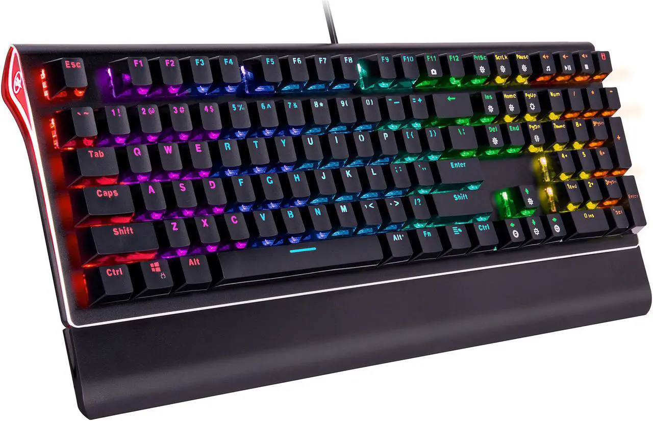 Alt view image 4 of 14 - Rosewill NEON K85 RGB Wired Mechanical Gaming Keyboard, Kailh Blue Switches, 10 RGB LED Backlight Effects with Additional Luminescence, 104 Keys, NKRO, Anti-Ghosting, Multimedia Control Keys