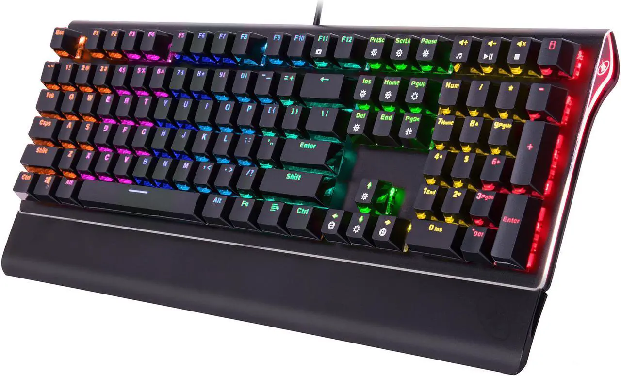 Alt view image 3 of 14 - Rosewill NEON K85 RGB Wired Mechanical Gaming Keyboard, Kailh Blue Switches, 10 RGB LED Backlight Effects with Additional Luminescence, 104 Keys, NKRO, Anti-Ghosting, Multimedia Control Keys