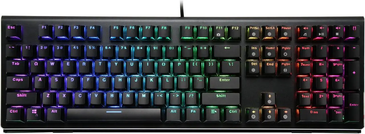 Alt view image 12 of 14 - Rosewill NEON K85 RGB Wired Mechanical Gaming Keyboard, Kailh Blue Switches, 10 RGB LED Backlight Effects with Additional Luminescence, 104 Keys, NKRO, Anti-Ghosting, Multimedia Control Keys