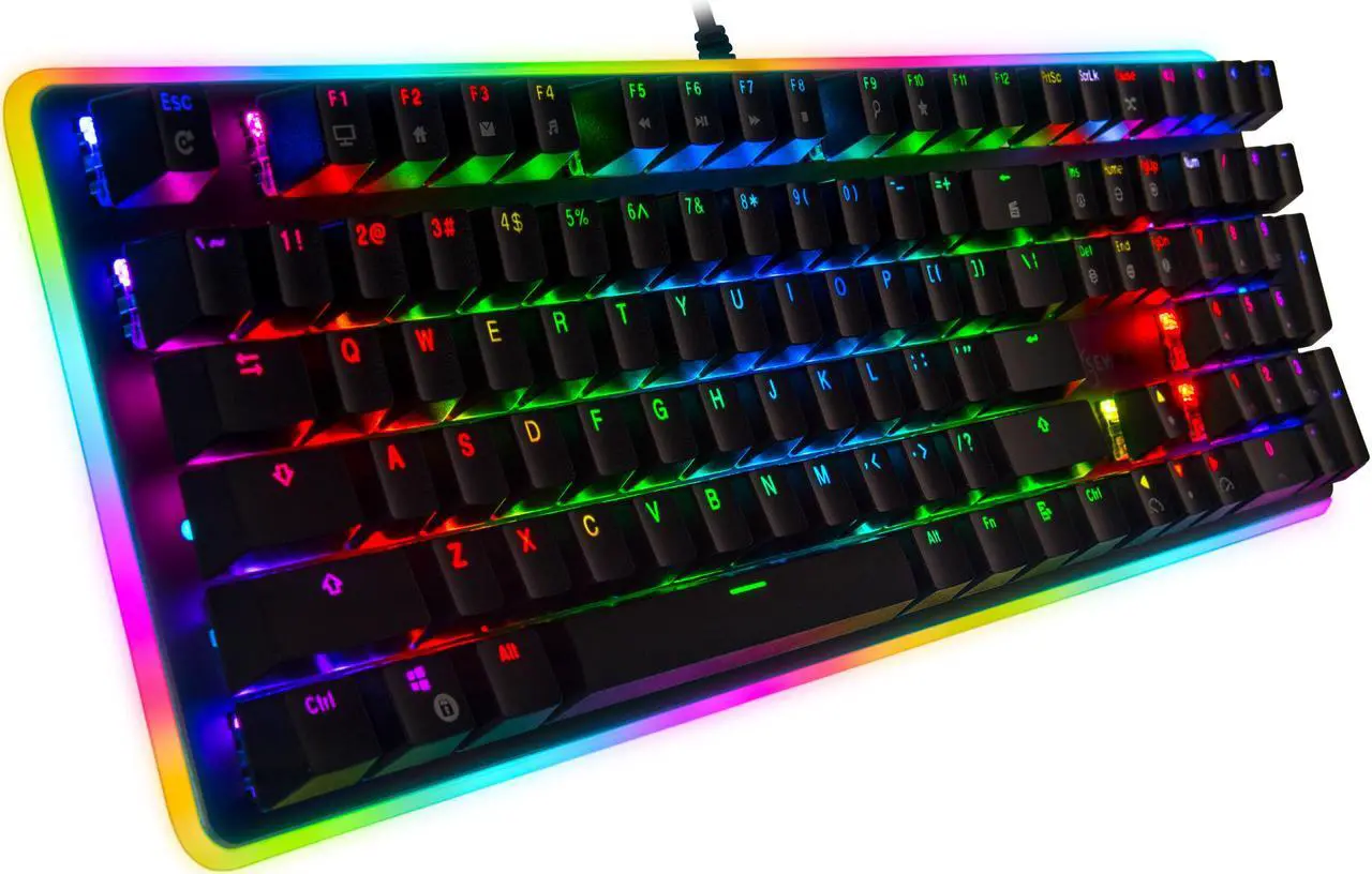 Alt view image 3 of 9 - Rosewill NEON K81 RGB BR Wired Mechanical Gaming Keyboard, Kailh Brown Switches, 22 RGB LED Backlight Effects, 108 Keys, NKRO, Vivid Customizable Rim Backlights, Macro Hotkeys