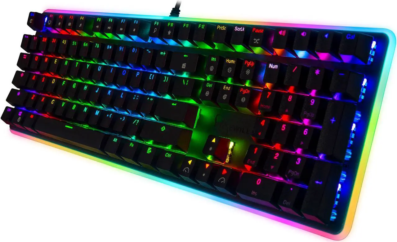 Alt view image 4 of 9 - Rosewill NEON K81 RGB BR Wired Mechanical Gaming Keyboard, Kailh Brown Switches, 22 RGB LED Backlight Effects, 108 Keys, NKRO, Vivid Customizable Rim Backlights, Macro Hotkeys