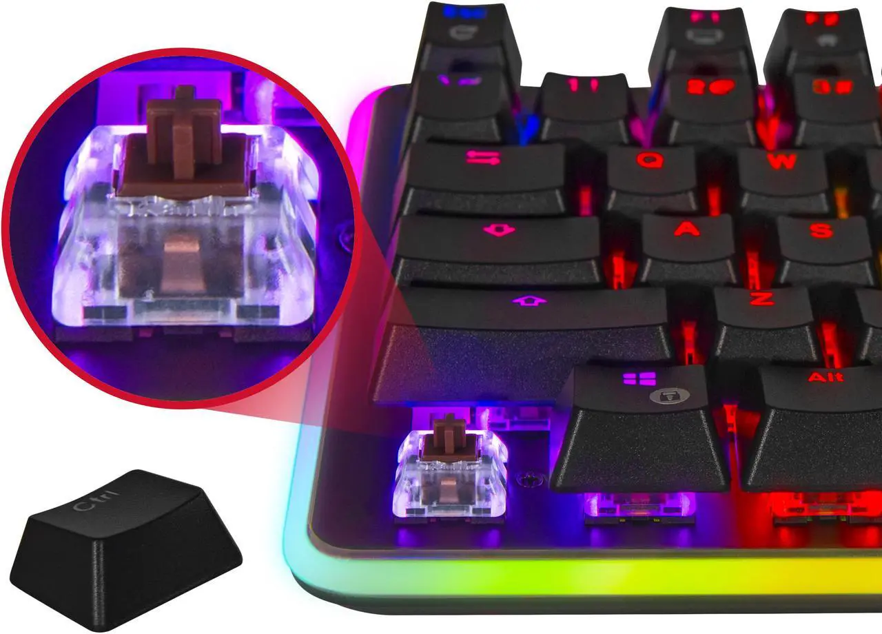 Alt view image 6 of 9 - Rosewill NEON K81 RGB BR Wired Mechanical Gaming Keyboard, Kailh Brown Switches, 22 RGB LED Backlight Effects, 108 Keys, NKRO, Vivid Customizable Rim Backlights, Macro Hotkeys