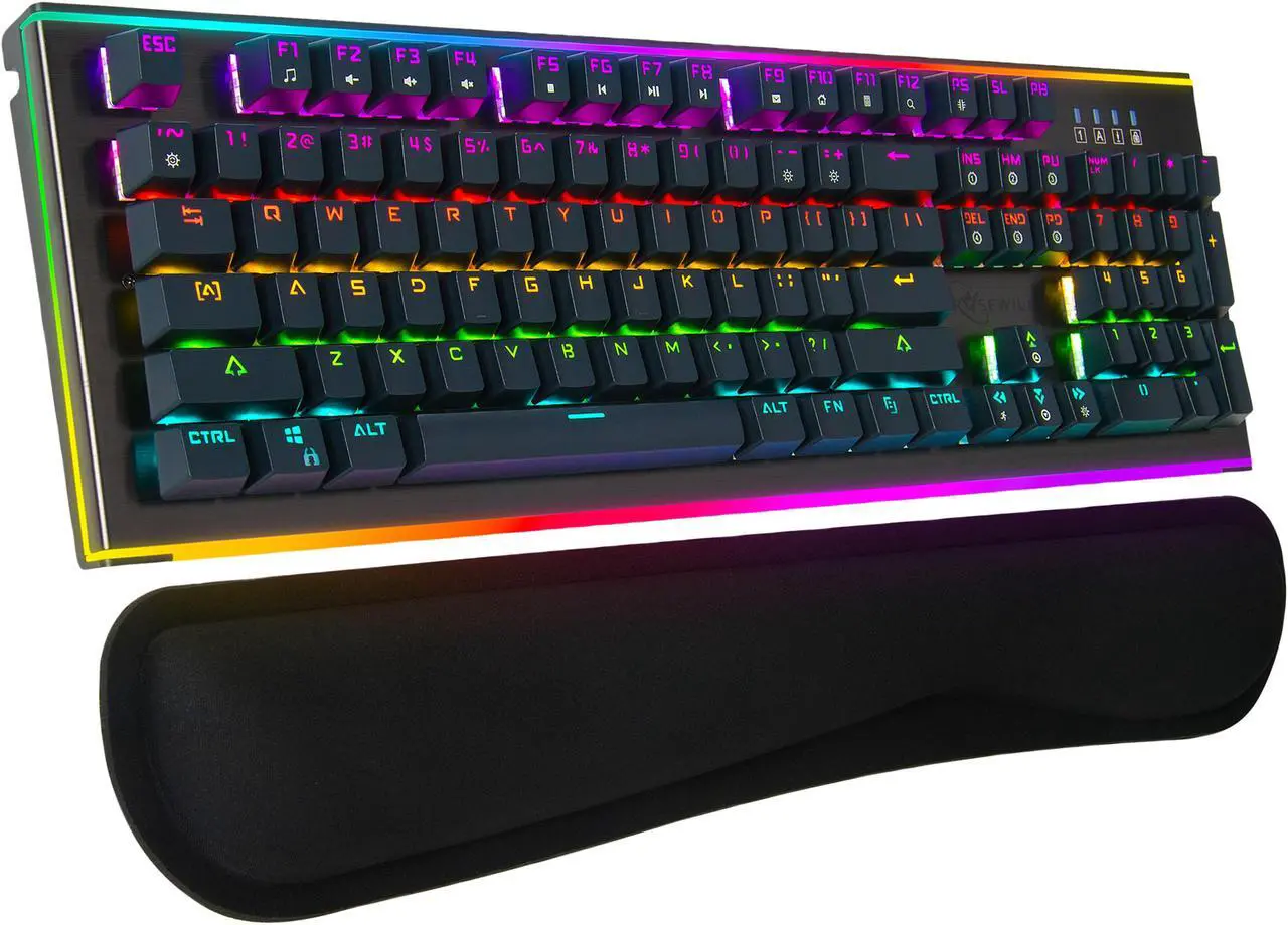 Main image of Rosewill NEON K75 V2 Wired Mechanical Gaming Keyboard with Kailh Blue Switches, 19 RGB LED Backlight Effects, NKRO, Anti-Ghosting, Vivid Customizable Rim Backlights, 3-Way Cable Slot