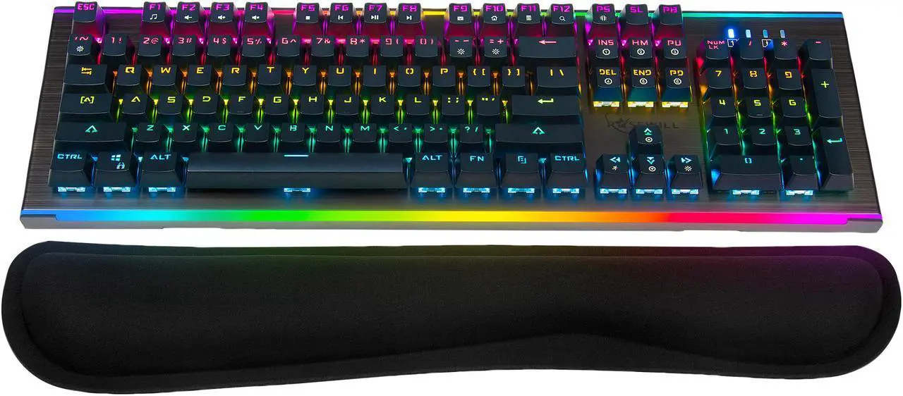 Alt view image 4 of 8 - Rosewill NEON K75 V2 Wired Mechanical Gaming Keyboard with Kailh Blue Switches, 19 RGB LED Backlight Effects, NKRO, Anti-Ghosting, Vivid Customizable Rim Backlights, 3-Way Cable Slot