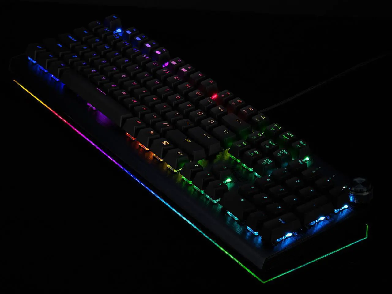 Alt view image 11 of 12 - Rosewill NEON K91 RGB BR Wired Mechanical Gaming Keyboard, Kailh Brown Switches, Underglow and 17 Backlit Modes, NKRO, Anti-Ghosting, Multimedia Control Keys, PBT Keycaps, Macro Keys