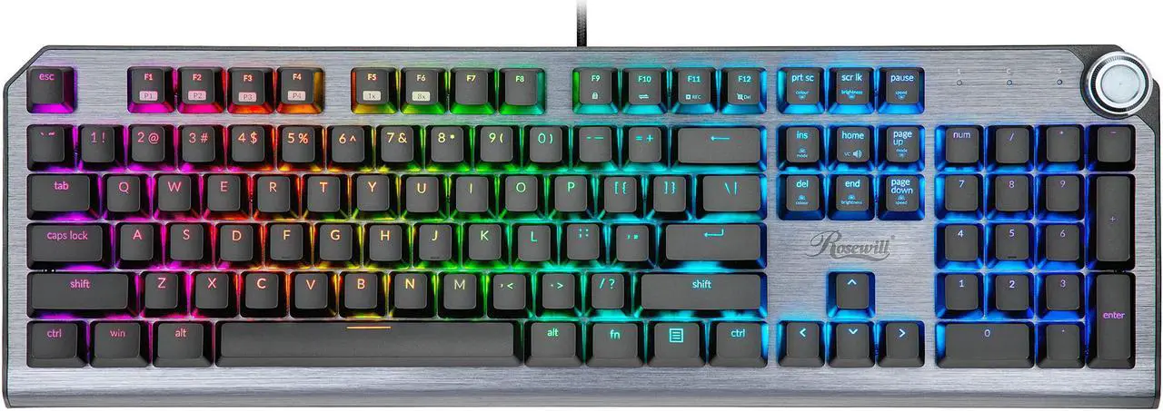 Main image of Rosewill NEON K91 RGB BR Wired Mechanical Gaming Keyboard, Kailh Brown Switches, Underglow and 17 Backlit Modes, NKRO, Anti-Ghosting, Multimedia Control Keys, PBT Keycaps, Macro Keys