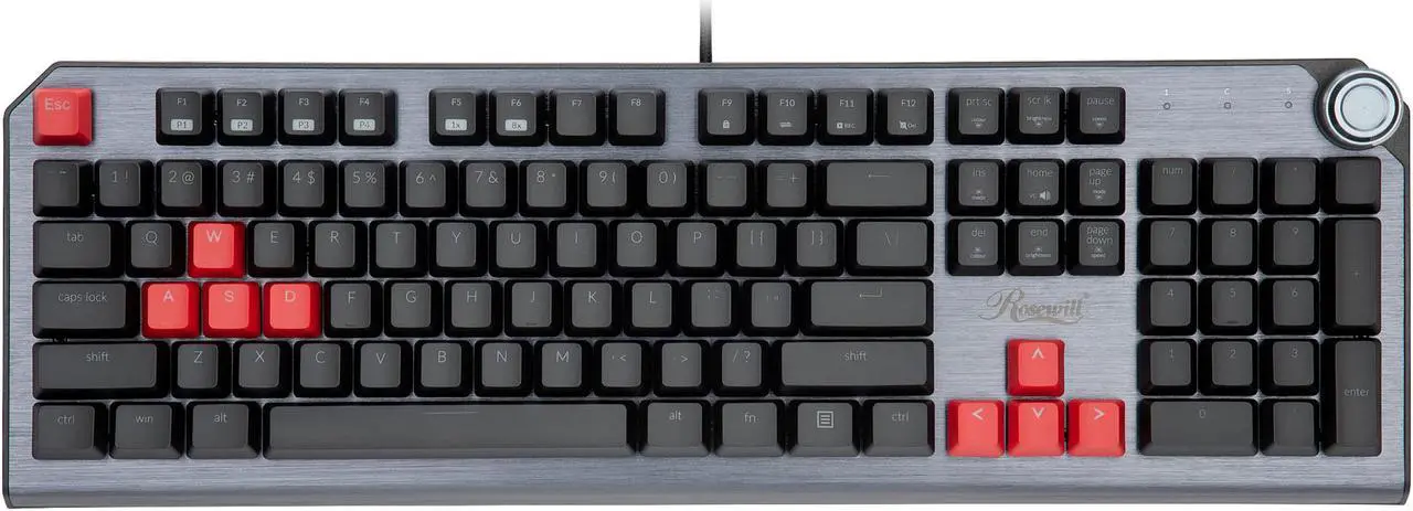 Alt view image 5 of 12 - Rosewill NEON K91 RGB BR Wired Mechanical Gaming Keyboard, Kailh Brown Switches, Underglow and 17 Backlit Modes, NKRO, Anti-Ghosting, Multimedia Control Keys, PBT Keycaps, Macro Keys