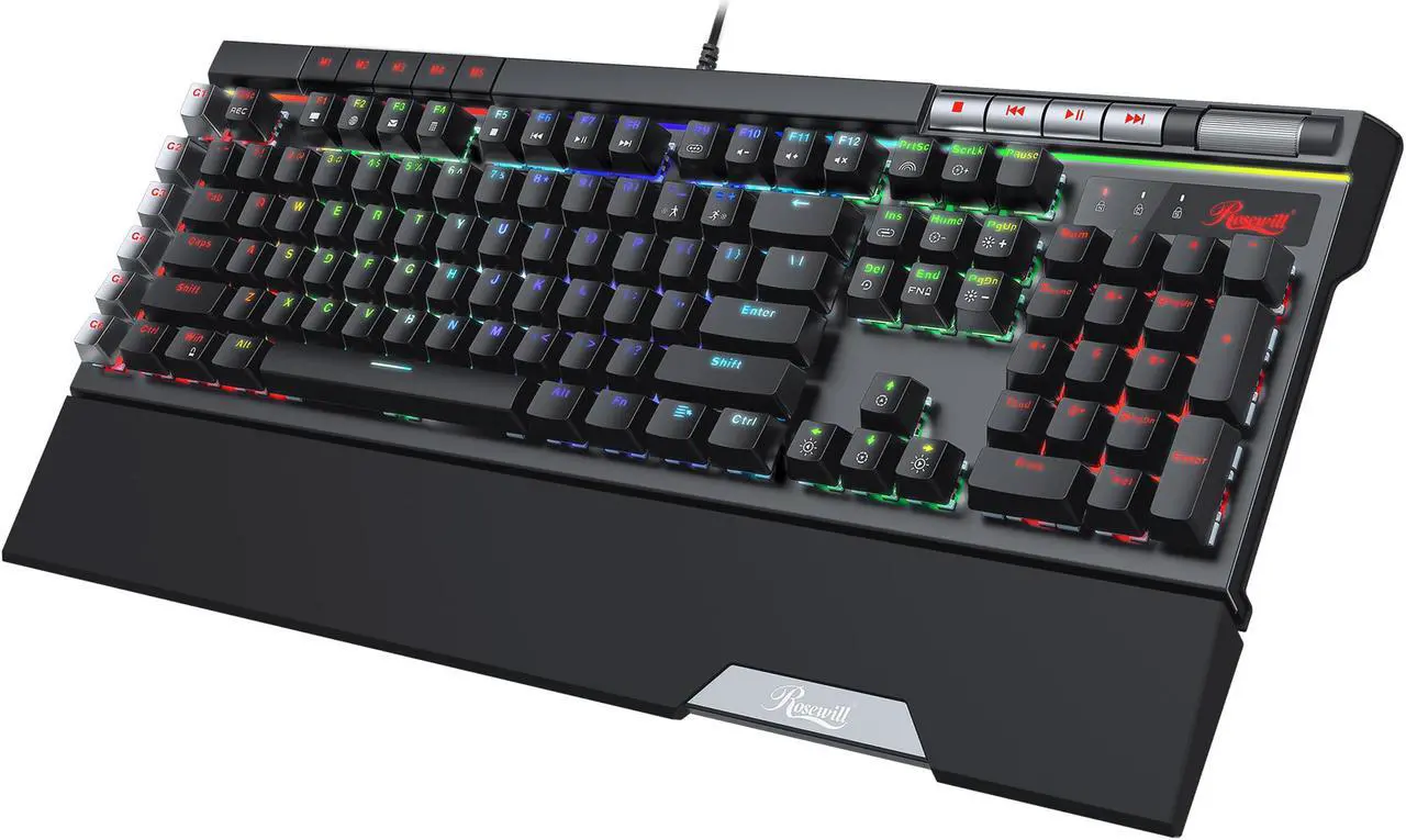 Main image of Rosewill Blitz K50 RGB BR Wired Gaming Tactile Mechanical Keyboard, Outemu Brown Switches, 14 RGB LED Backlight Effects, NKRO, Anti-Ghosting, 6  Macro Keys, Dedicated Media Controls, USB Passthrough