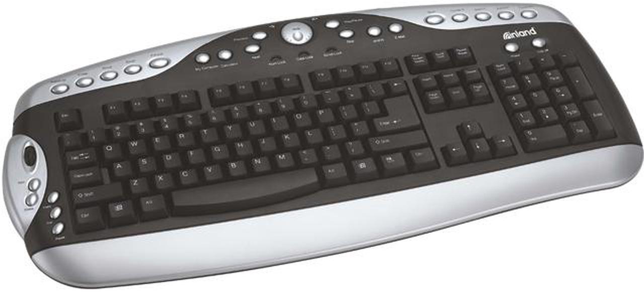 Main image of inland 70129 Silver & Black 104 Normal Keys 33 Function Keys PS/2 Standard Keyboard with Office Application
