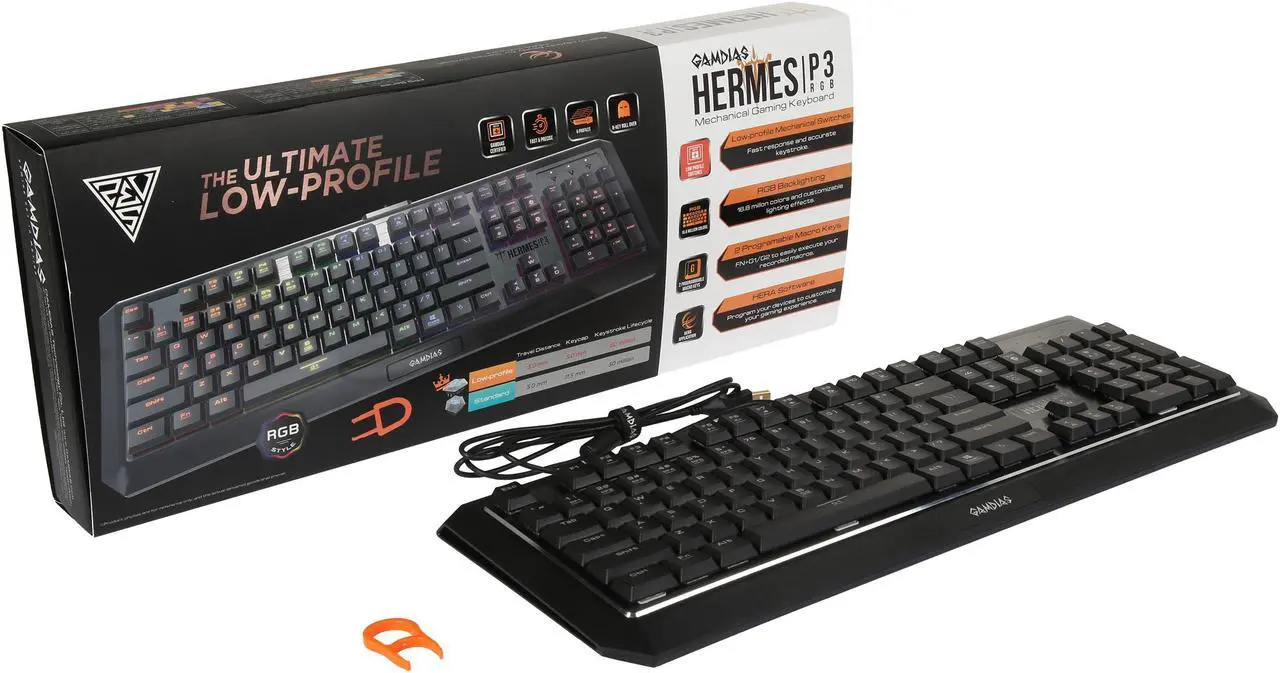 Alt view image 6 of 5 - Gamdias Hermes P3 RGB Mechanical Gaming Keyboard - Blue Switch
