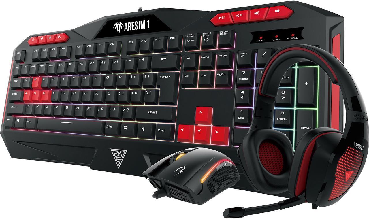 Gamdias Poseidon M1 Gaming Combo with Multi-Colour Backlighting: Ares M1 Gaming Keyboard + Zeus E2 Gaming Mouse + Eros E1 Headset