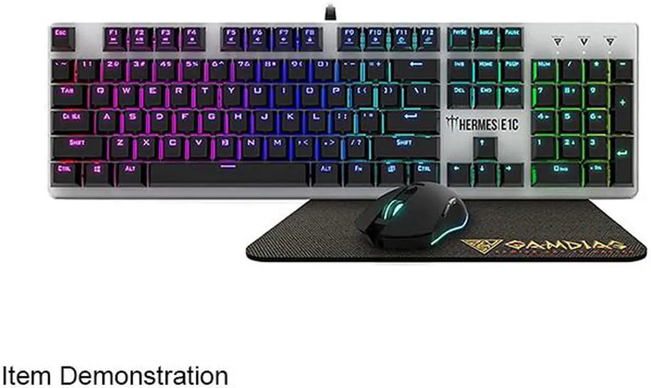 Main image of ZEUS GAMDIAS Mem-chanical Gaming Keyboard and Mouse Combo, Wired RGB LED Backlit & 3200 DPI Ergonomic Mouse for Windows PC Desktop Gamers & Mouse Mat