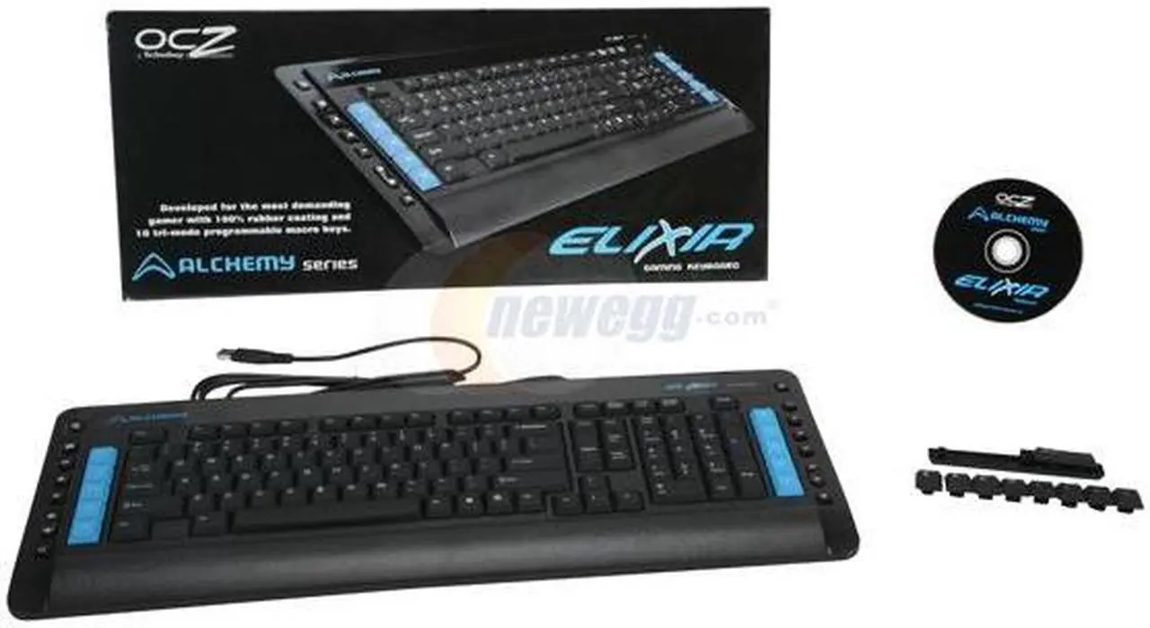 Alt view image 4 of 4 - OCZ Alchemy Series Elixir OALKBELXUS Black 104 Normal Keys USB Wired Slim Keyboard