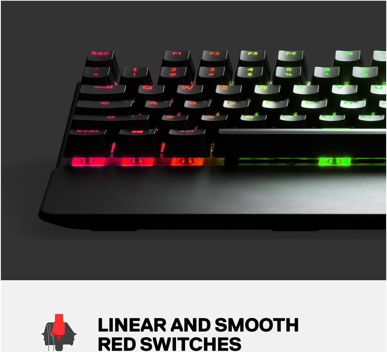 Alt view image 6 of 9 - SteelSeries Apex 7 TKL Compact Mechanical Gaming Keyboard - OLED Smart Display - USB Passthrough and Media Controls - Linear and Quiet - RGB Backlit