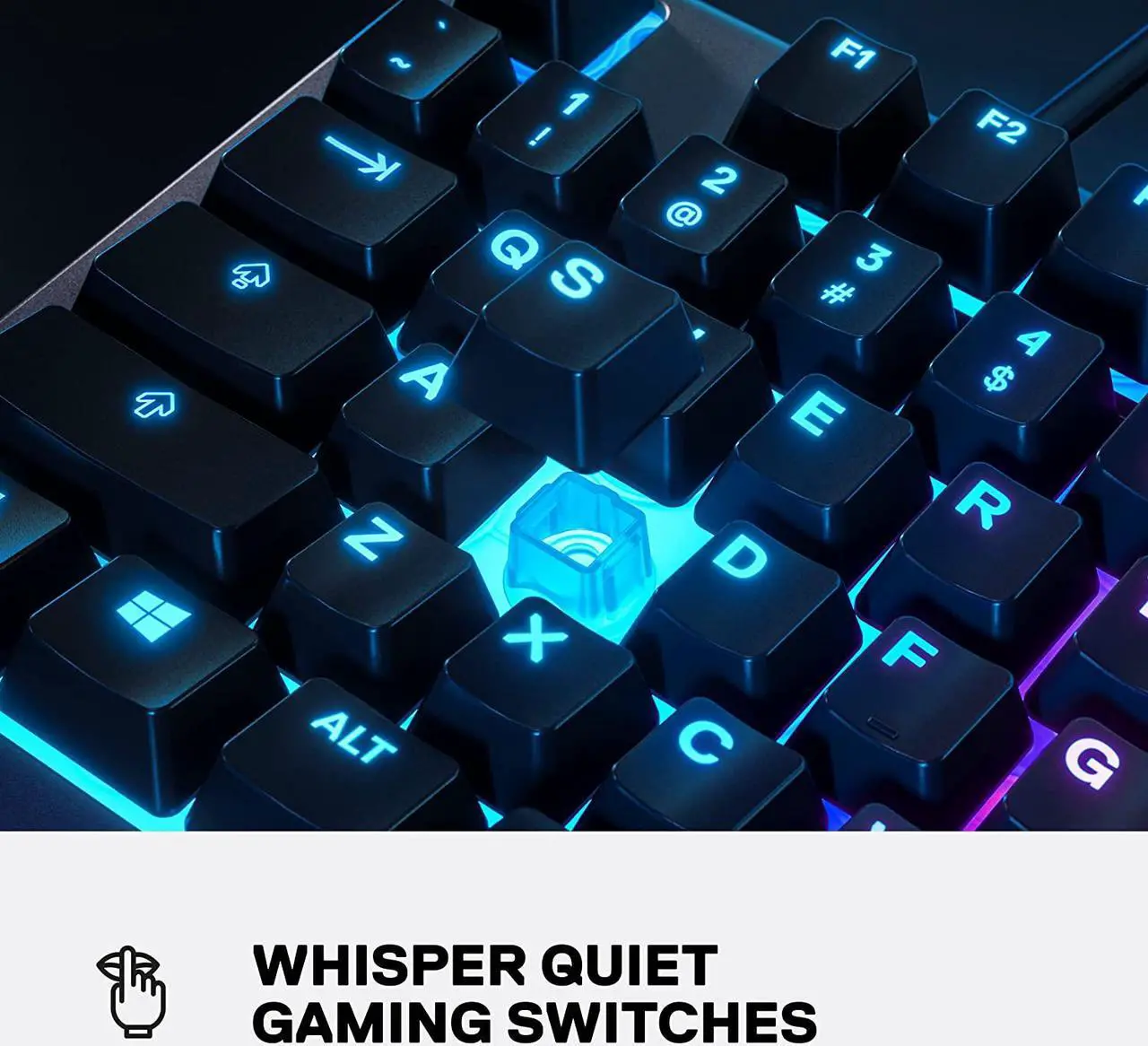 Alt view image 6 of 7 - SteelSeries Apex 3 TKL RGB Gaming Keyboard – Tenkeyless Compact Form Factor - 8-Zone RGB Illumination – IP32 Water & Dust Resistant – Whisper Quiet Gaming Switch – Gaming Grade Anti-Ghosting