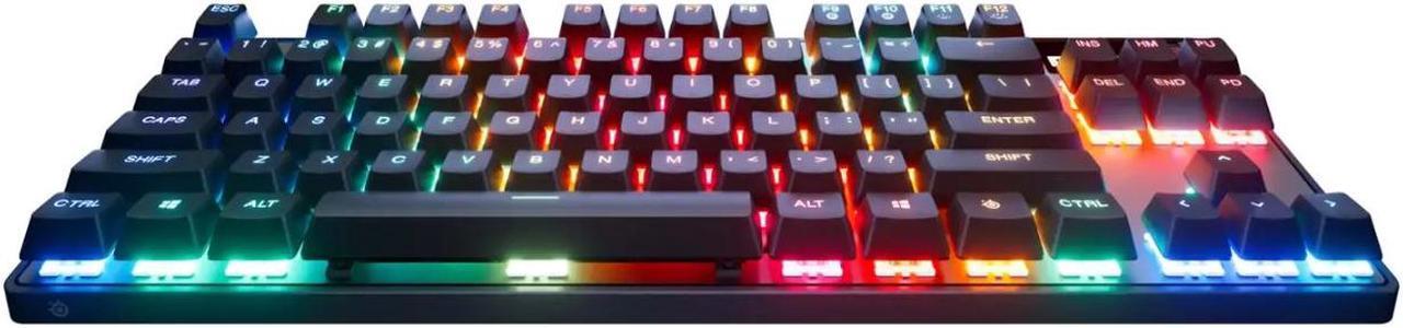 Alt view image 4 of 13 - SteelSeries Apex Pro TKL Gen 3 OmniPoint 3.0 HyperMagnetic Switches, Adjustable Actuation, Rapid Trigger, Game-Ready Presets, Protection Mode, Rapid Tap/SOCD, OLED, RGB, PBT Keycaps, USB-C