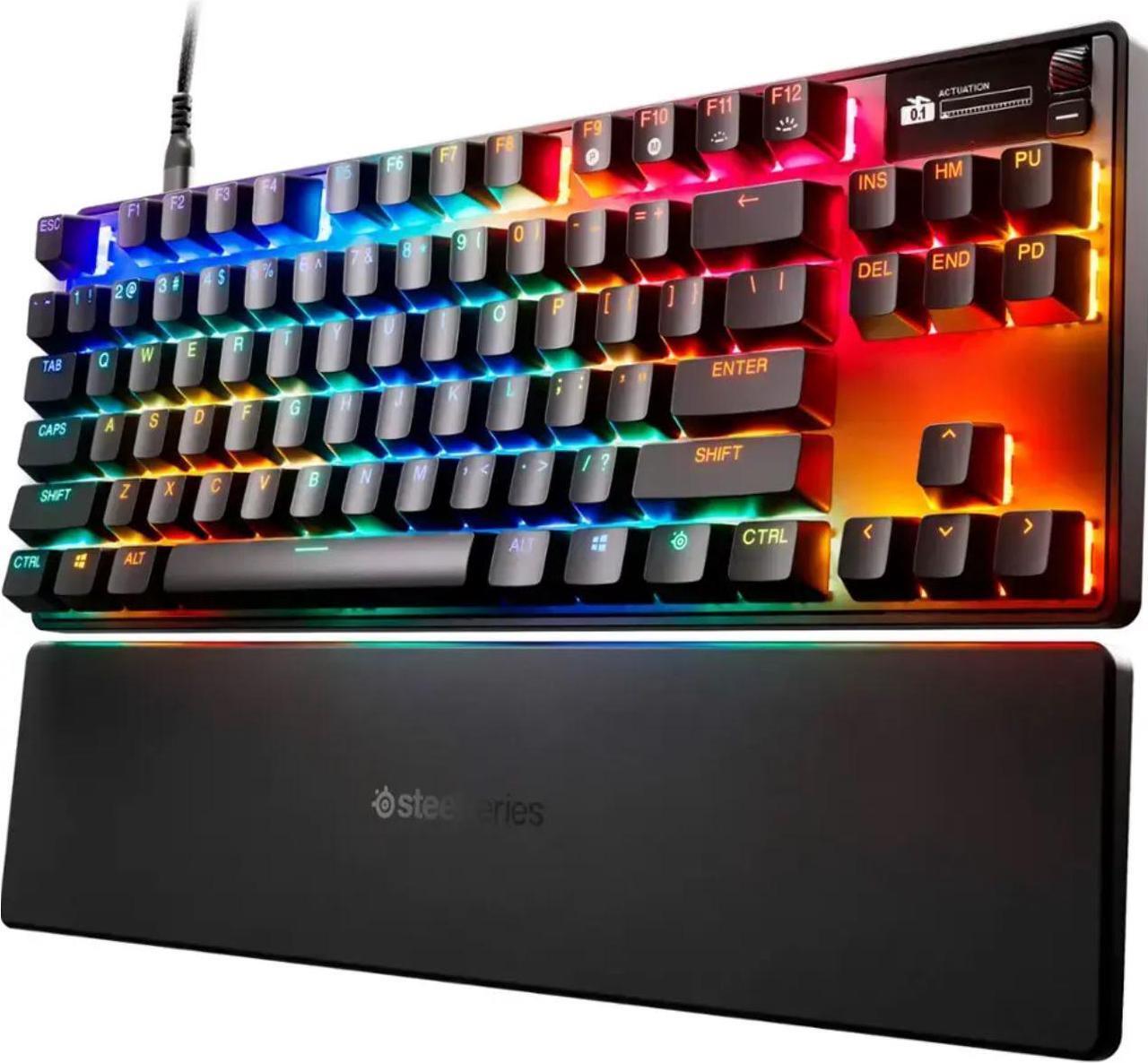 Main image of SteelSeries Apex Pro TKL Gen 3 OmniPoint 3.0 HyperMagnetic Switches, Adjustable Actuation, Rapid Trigger, Game-Ready Presets, Protection Mode, Rapid Tap/SOCD, OLED, RGB, PBT Keycaps, USB-C