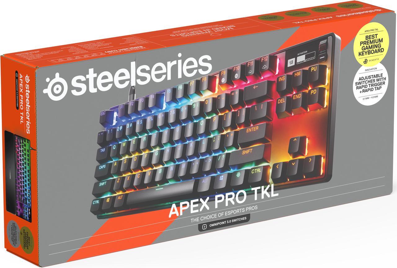 Alt view image 9 of 13 - SteelSeries Apex Pro TKL Gen 3 OmniPoint 3.0 HyperMagnetic Switches, Adjustable Actuation, Rapid Trigger, Game-Ready Presets, Protection Mode, Rapid Tap/SOCD, OLED, RGB, PBT Keycaps, USB-C