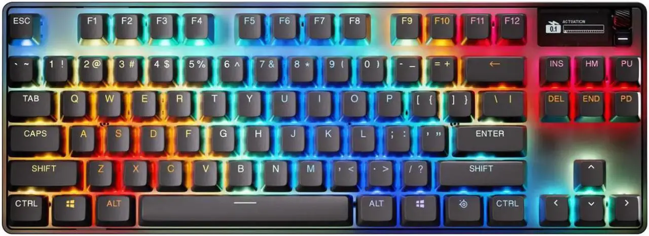 Alt view image 3 of 11 - SteelSeries Apex Pro TKL Wireless Gen 3 OmniPoint 3.0 HyperMagnetic Switches, Adjustable Actuation, Rapid Trigger, Game-Ready Presets, Protection Mode, Rapid Tap/SOCD, Dual Wireless, OLED