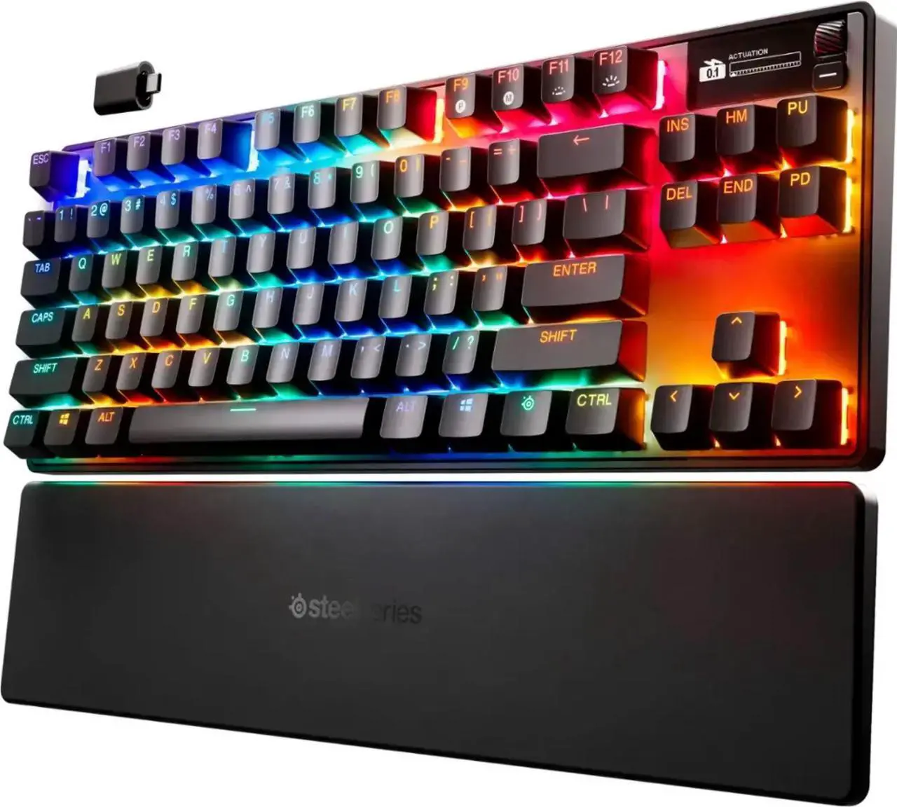 Alt view image 2 of 11 - SteelSeries Apex Pro TKL Wireless Gen 3 OmniPoint 3.0 HyperMagnetic Switches, Adjustable Actuation, Rapid Trigger, Game-Ready Presets, Protection Mode, Rapid Tap/SOCD, Dual Wireless, OLED