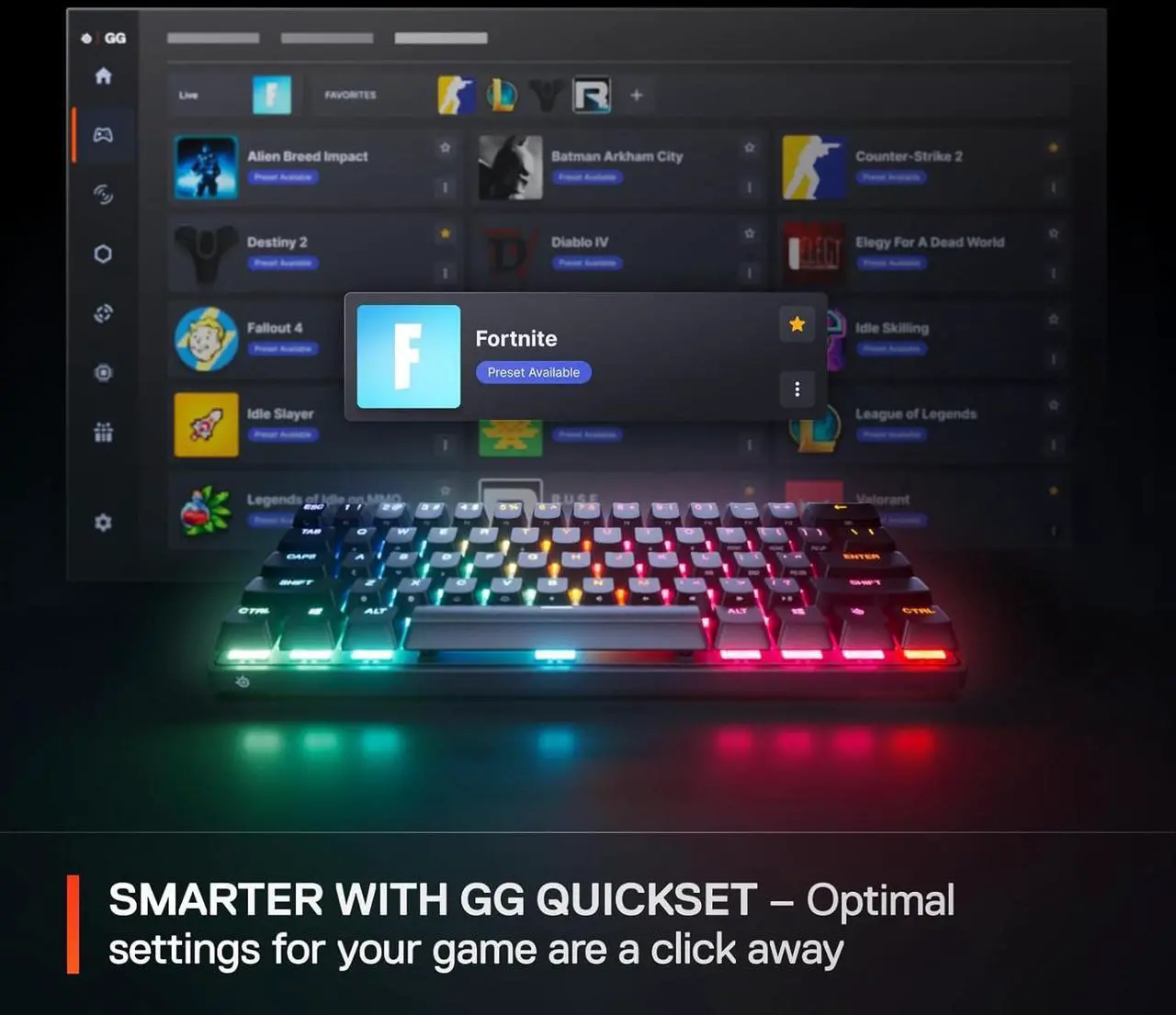 Alt view image 4 of 7 - SteelSeries Apex Pro Mini Gen 3 Gaming Keyboard - OmniPoint 3.0 HyperMagnetic Switches, Adjustable Actuation, Rapid Trigger, Game-Ready Presets, Rapid Tap/SOCD, RGB, PBT Keycaps, USB-C