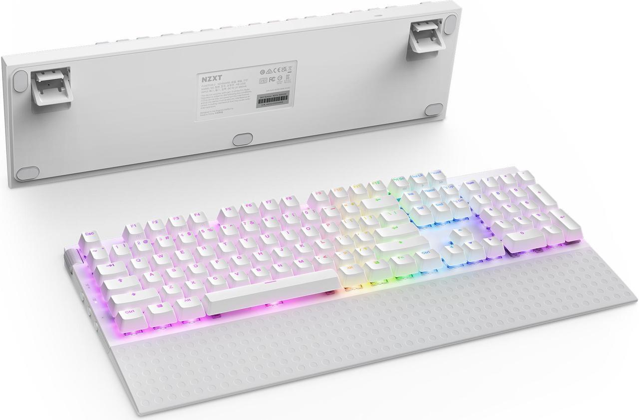Alt view image 11 of 18 - NZXT Function 2 Optical Gaming Keyboard, Linear optical switches, 8,000 Hz polling rate, Doubleshot PBT keycaps, Hot-swappable, White