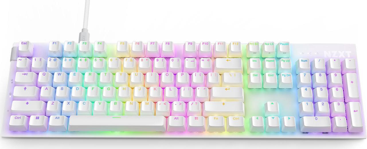 Alt view image 12 of 18 - NZXT Function 2 Optical Gaming Keyboard, Linear optical switches, 8,000 Hz polling rate, Doubleshot PBT keycaps, Hot-swappable, White