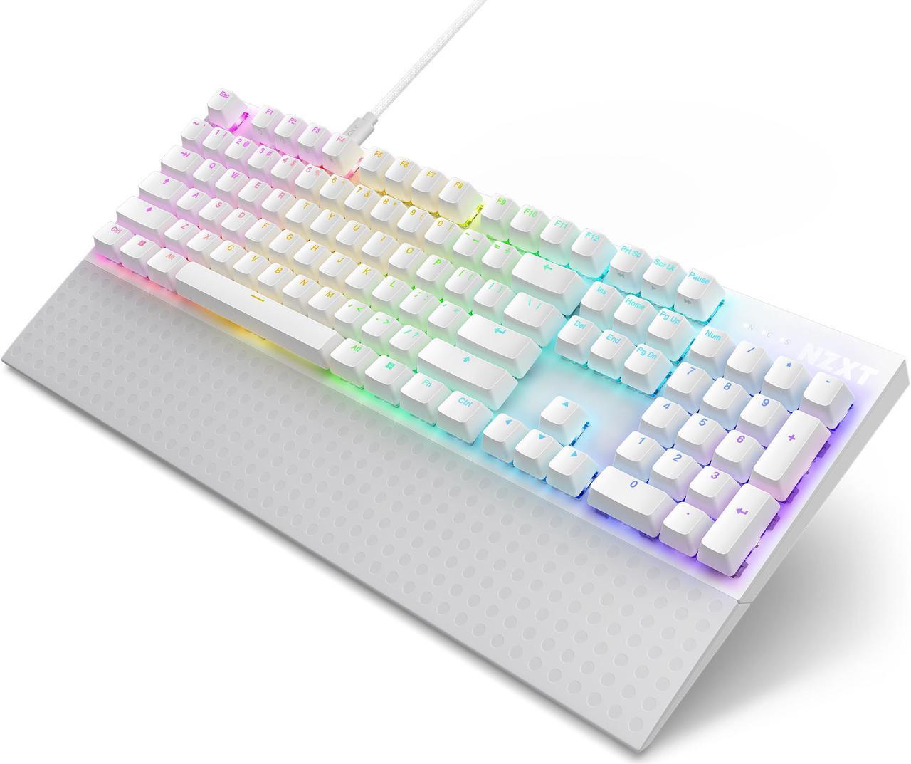 Alt view image 10 of 18 - NZXT Function 2 Optical Gaming Keyboard, Linear optical switches, 8,000 Hz polling rate, Doubleshot PBT keycaps, Hot-swappable, White