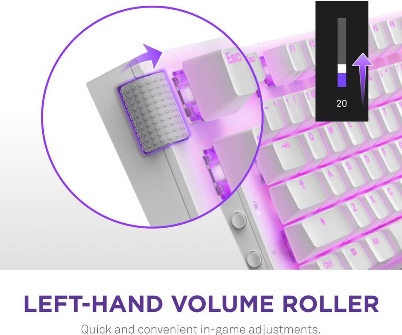 Alt view image 9 of 18 - NZXT Function 2 Optical Gaming Keyboard, Linear optical switches, 8,000 Hz polling rate, Doubleshot PBT keycaps, Hot-swappable, White