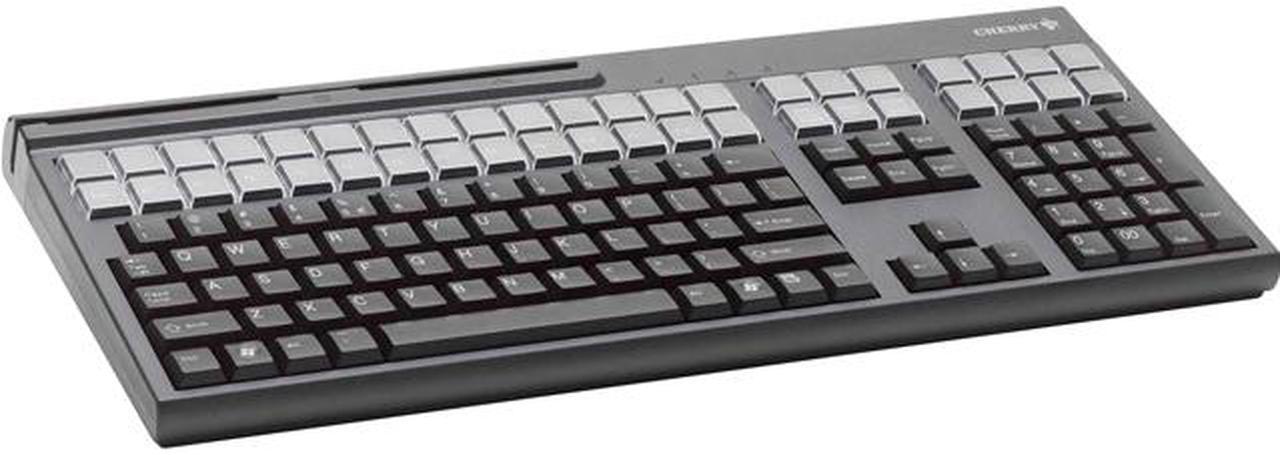 Cherry G86-71410 17" QWERTY USB Keyboard w/ 3-track Magnetic Stripe Reader, Black - G86-71410EUADAA