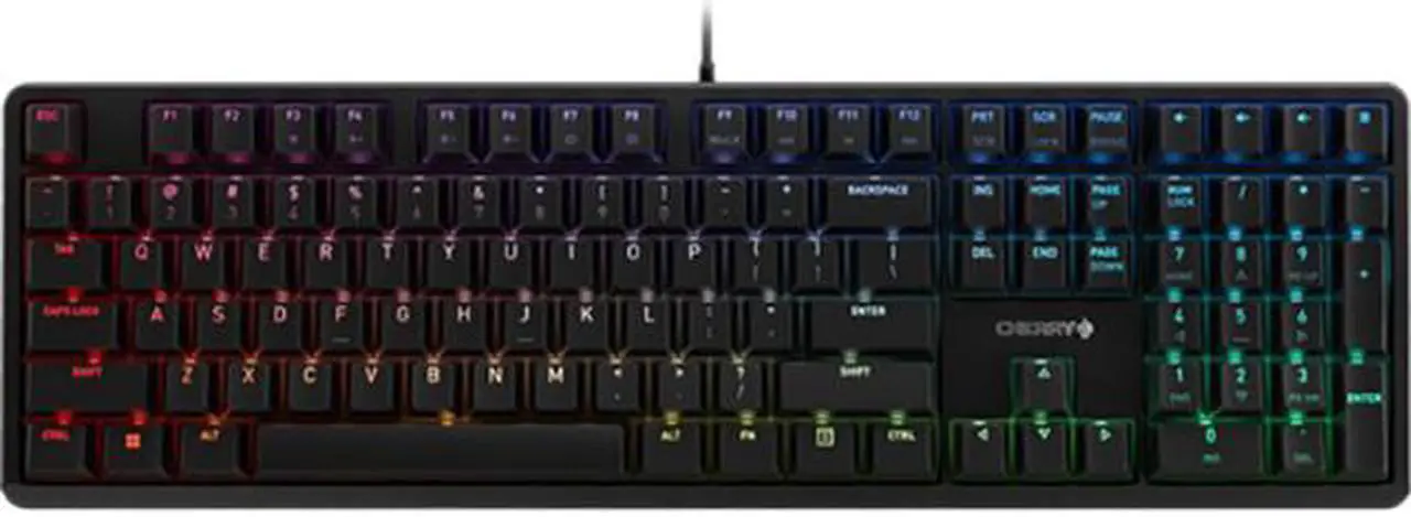 Main image of Cherry MX RGB Mechanical Keyboard with MX Red Silent Gold-Crosspoint Key Switches for Typists, Programmers, Creator, Coder, Work in The Office or at Home