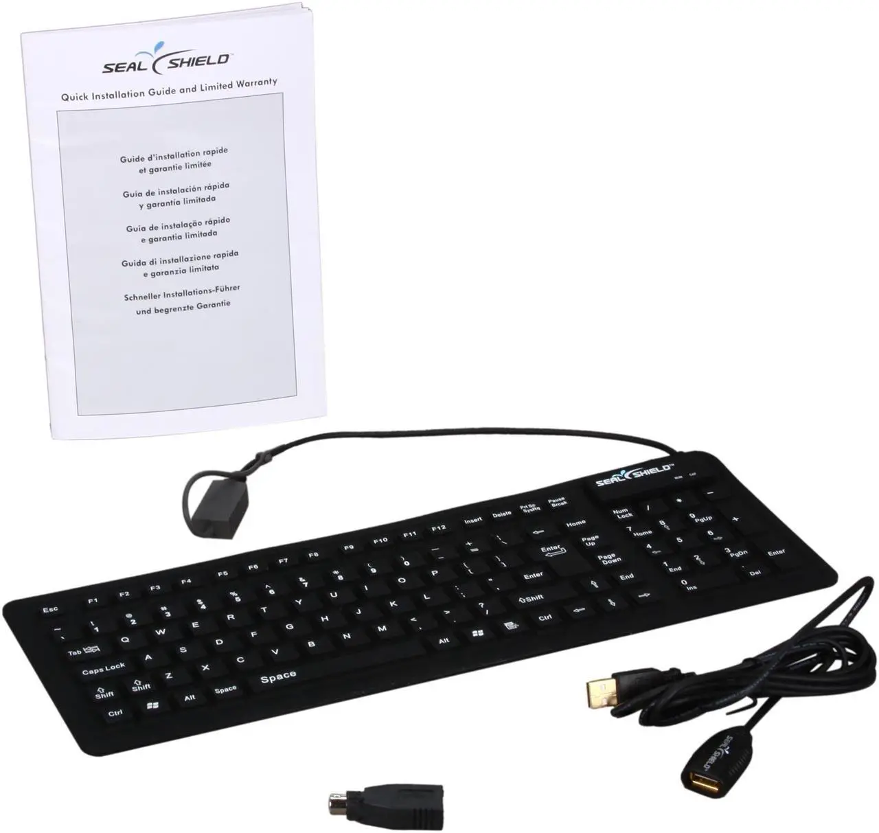 Alt view image 4 of 5 - SEAL SHIELD SSF106 Black USB Wired Slim SEAL FLEX Silicone Keyboard - Dishwasher Safe